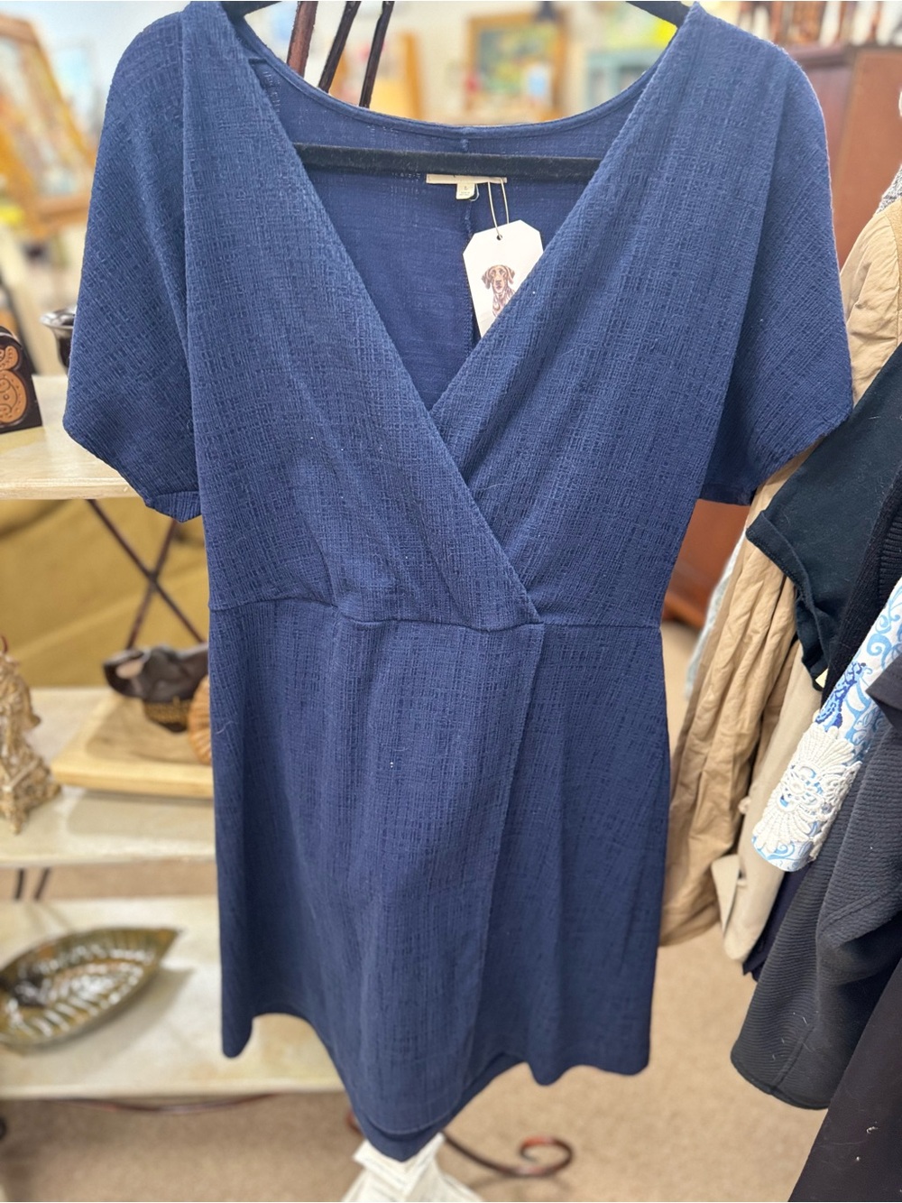 Madewell Navy Wrap-Style Midi Dress